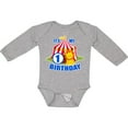 thumbnail image 3 of Inktastic Its My Birthday Circus Tent with Lion 1 Year Old Boys or Girls Long Sleeve Baby Bodysuit, 3 of 5
