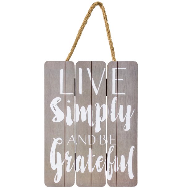 Crystal Art Live Simply And Be Grateful Hanging Rustic Wood Wall