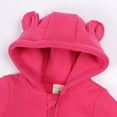 thumbnail image 4 of MYGBCPJS Baby Boys Girls Bear Ear Hooded Jumpsuit Infant Toddler Fall Winter Thick Cotton Footed Zipper Romper, Size 0 - 24 Months, 4 of 10