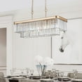 thumbnail image 2 of ACE-LIGHTS,Modern Industrial Crystal Lights,Chandeliers,Adjustable Rectangular Crystal Chandelier(E12 Bulb Not Included),Farmhouse Iron Ceiling Hanging Light for Living Room,Bedroom,Kitchen(Golden), 2 of 10