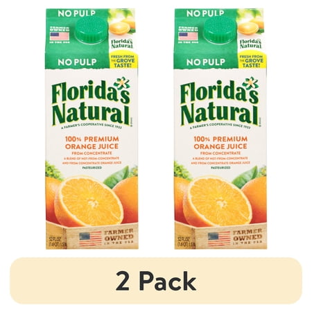 (2 pack) Floridas Natural Fn Orange No Pulp 52oz