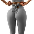 thumbnail image 1 of Seyurigaoka Female Trousers, Solid Color Elastic High Waist Pants Yoga Pants, 1 of 10