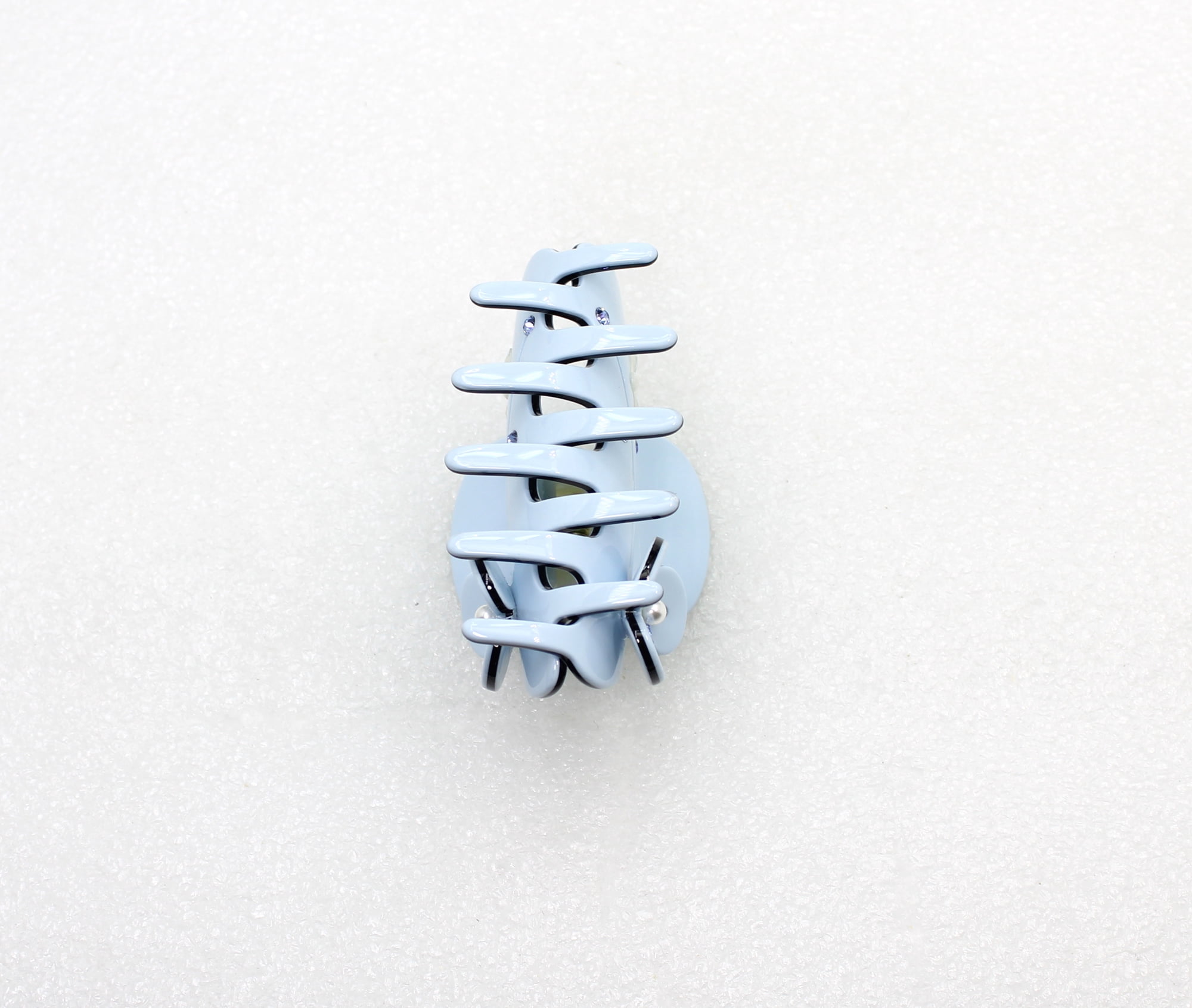 Faship Light Blue Cellulose Acetate Floral Art Deco Hair Claw Clips