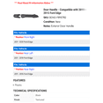 thumbnail image 2 of Door Handle - Compatible with 2011 - 2015 Ford Edge 2012 2013 2014, 2 of 2