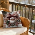 thumbnail image 4 of Eoozwa 3 Packs Christmas Pillow Covers 17x17 Inch Festive Holiday Decor Soft Plush Fabric with Hidden Zipper for Living Room Sofa Bedroom Seasonal Home Accents Throw Pillow Cases, 4 of 6