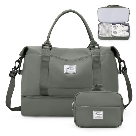 Bolsa de fin de semana SYCNB para mujer con compartimento para zapatos y neceser