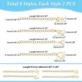 thumbnail image 5 of 16Pcs 8 Styles Stainless Steel Extender Chain Key/Heart/Dolphin/Flower/Butterfly Necklace Bracelet Extender Chain Set Golden Tail Chain for Jewelry Making Extensions Gold, 5 of 6
