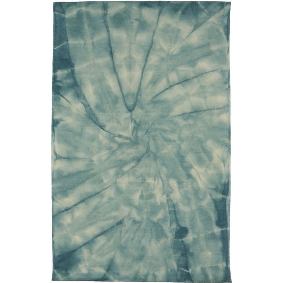 Dark Teal Tie-Dye 5X8 Hand-Tufted Modern Rug