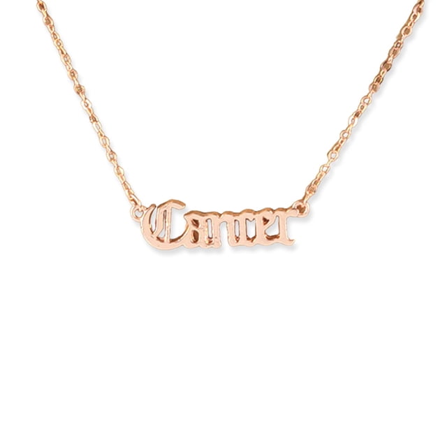 Minnieouse Letra inglesa doce signos del zodiaco constelaciones tema collar del zodiaco Ins colgante cómodo único oro rosa Ropa, zapatos y accesorios Miscelánea cáncer Minnieouse AP009332-08