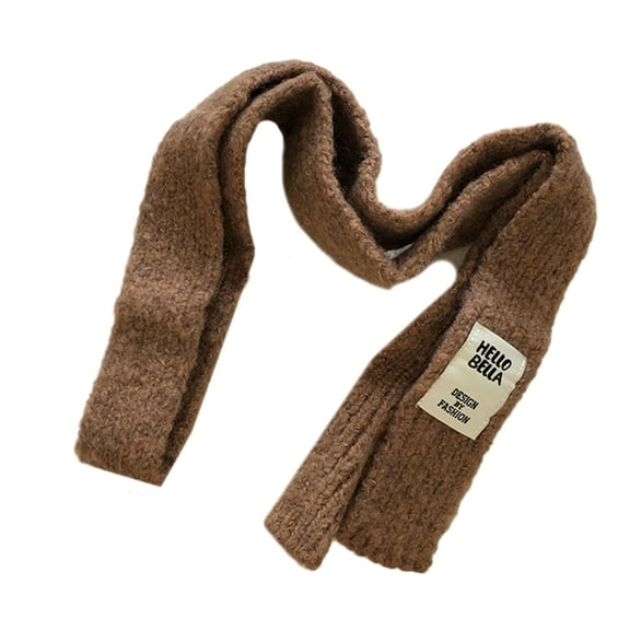 lanema Women Winter Scarf Maillard Styling Neckerchief Harajuku Style Decorative Scarf Thin Knitted Neck Guard Lightweight
