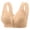 17#Beige, variant on Qwertyu Daisy Bras for Older Women Front Closure No Wire Comfortable Convenient Buckle Bra Comfy Everyday Bra Beige 38