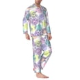 thumbnail image 2 of Lsque Sea Turtles Pattern Long Sleeve Pajama Set for Men - Soft 2-Piece Sleepwear and Loungewear Set with Pockets, Comfy Nightwear-XX-Large, 2 of 7