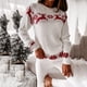 thumbnail image 4 of Suéter navideño de manga larga para mujer, Jersey de punto cálido con ciervo, Top, jerséis de talla holgada, gran oferta, invierno y otoño, 4 of 5