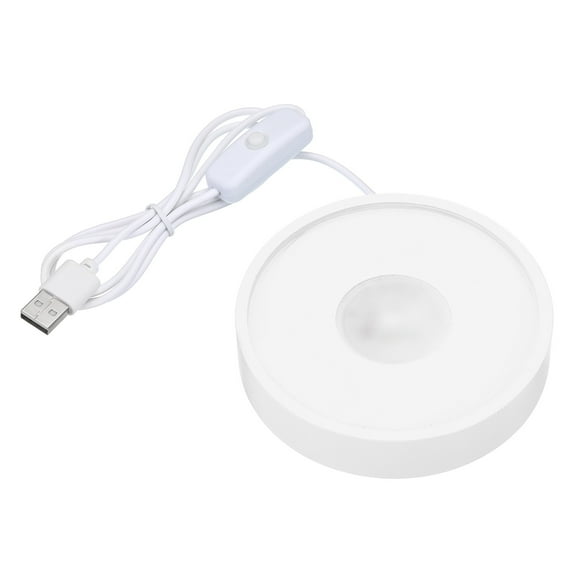 Uxcell 4" Wooden LED Light Base Light Display Base Stand for 3D Crystal Glass Aroma Stone, White, Colorful Light