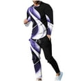 thumbnail image 2 of Wavsuf Men's Sweatsuits Set 2 piece Jogger Set for Men Tight Sweatshirt and Sweatpants Purple Size L, 2 of 5