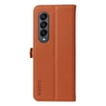 thumbnail image 2 of Compatible With Samsung Galaxy Z Fold 5 Phone Case Synthetic Leather Snapper Blocking Card Pockets Kickstand Shockproof Anti-Fingerprint Lightweight Luxury Phone Cover,Brown, 2 of 12