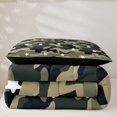 thumbnail image 5 of Manfei Minimalism Camo Twin Comforter Sets, Old Fashion Camouflage Bedding Set, Dark Olive Green, Black Reversible, 2-Piece, 1 Comforter and 1 Pillowcase, 5 of 7