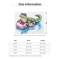 thumbnail image 2 of Vsdgher Alligator Donut Pool Float Pattern Fleece Throw Blanket, Horizontal Fleece Bedding Home Decor for Couch & Bed All Season Use -60"x50", 2 of 6