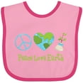thumbnail image 3 of Inktastic Peace Love Earth Girls Baby Bib, 3 of 4