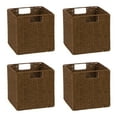 thumbnail image 6 of 10.5 in Woven Storage Cube Basket Bin with Iron Wire Frame (Set of 4), 6 of 6