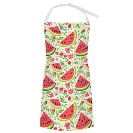 

ZZZHY Watermelon Floral Blend-1052 Apron with Pockets Adjustable Aprons for Men/Women Waterproof Chef Aprons for Kitchen Gardening Cooking BBQ Baking Halloween Thanksgiving Christmas