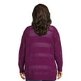 thumbnail image 3 of Terra & Sky Women's Plus Size Chenille Shawl Cardigan Sweater, Midweight, 3 of 6