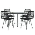 thumbnail image 5 of vidaXL Bistro Set Outdoor Patio Balcony Table and Chairs Rattan Look 5 Piece, 5 of 5