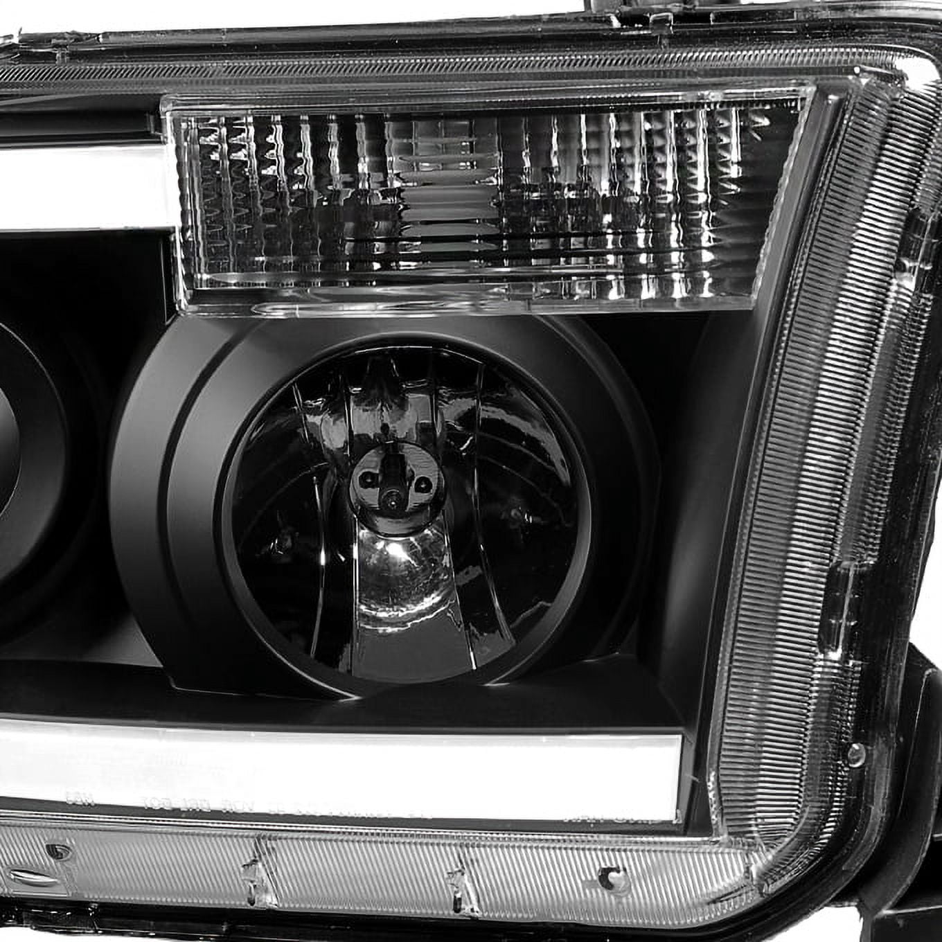 AKKON - For 2007-2013 Toyota Tundra | 2008-2017 Sequoia SMD LED Tube Black Housing Projector Headlights Replacement Pair Set