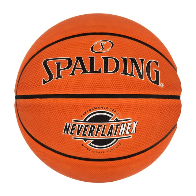 Balón de baloncesto Spalding NeverFlat Hexagrip, 75 cm, 7 pulgadas, para interiores y exteriores