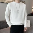 thumbnail image 3 of Suéter de punto con cuello redondo y capucha negra para hombre, suéter de cuello redondo divertido coreano de moda de otoño 2024, jerséis grandes de talla grande A, 3 of 4