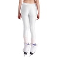 thumbnail image 4 of inlzdz Girls Elastic Waist Footless Yoga Legging Skinny Tights for Gymnastic Dancing Workout Skating White 14, 4 of 6