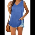thumbnail image 1 of Camisetas Sin Mangas con Cuello en V para Mujer Azul XXL, 1 of 6