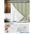 thumbnail image 3 of No Hook Cloth Fabric Shower Curtain with Snap in Liner, Sage Green Waterproof Shower Curtains Set with See Through Top Window, Geometric Flower Leaf Diamond Plaid Retro Bath Curtains Shower 36"x72", 3 of 6