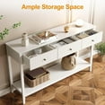 thumbnail image 4 of May in Color Fluted Console Table with 3 Drawers, Modern White Entryway Table with Storage Shelf, for Living Room, Entryway, Hallway, 4 of 9
