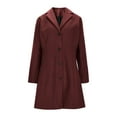 thumbnail image 4 of Ailaofu Womens Peacoat Faux Wool Blend Single Breasted Long Trench Coat Dress Overcoat Winter, 4 of 7