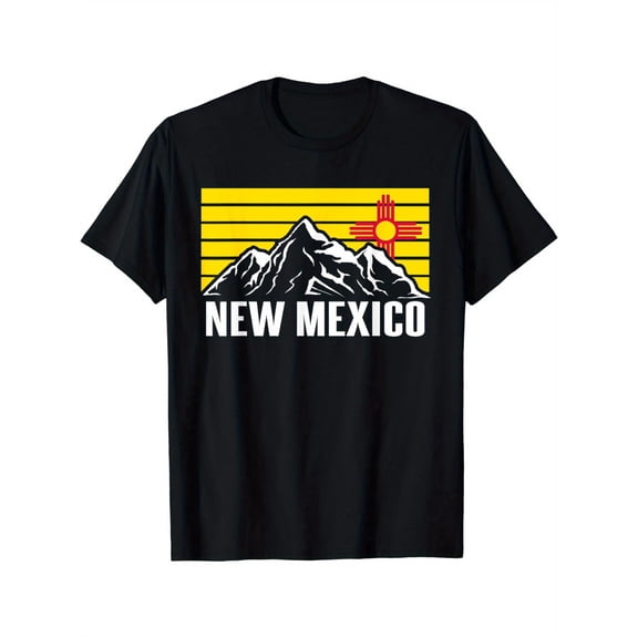 Retro New Mexico T-Shirt Vintage Zia Sun Symbol Mountain Graphic Tee Southwest Souvenir Apparel for Men and Women