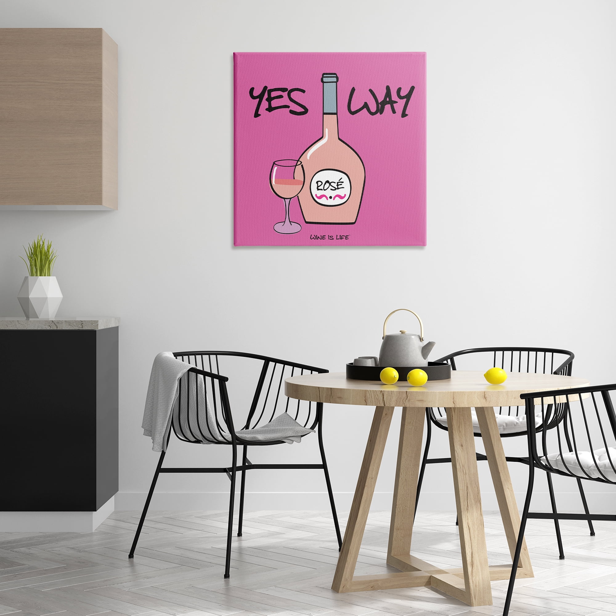 Stupell Industries Yes Way Rose Food & Beverage Painting Wrapped Canvas Art Print Wall Art, 30 x 30