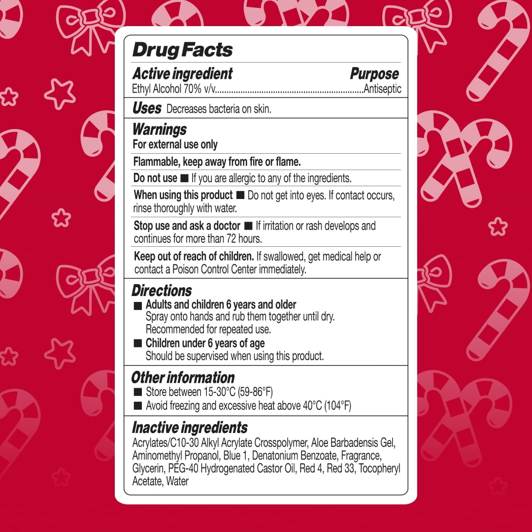 Smart Care Hand Sanitizer Spray, Candy Cane, 1.35 fl oz