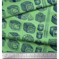 thumbnail image 2 of Soimoi Polyester Crepe Fabric Grains & Fish Food Print Fabric by The Yard 52 Inch Wide, 2 of 3