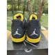 thumbnail image 2 of Ni - ke Air Jordan 4 Retro Thunder Men’s Size 10 Black Yellow Iowa Hawkeyes Steelers MU, 2 of 5