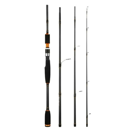 Fly Fishing Rod 4 Sections Detachable Portable Lightweight Carbon Fiber Fishing Pole 6.8ft/2.1m with Rod