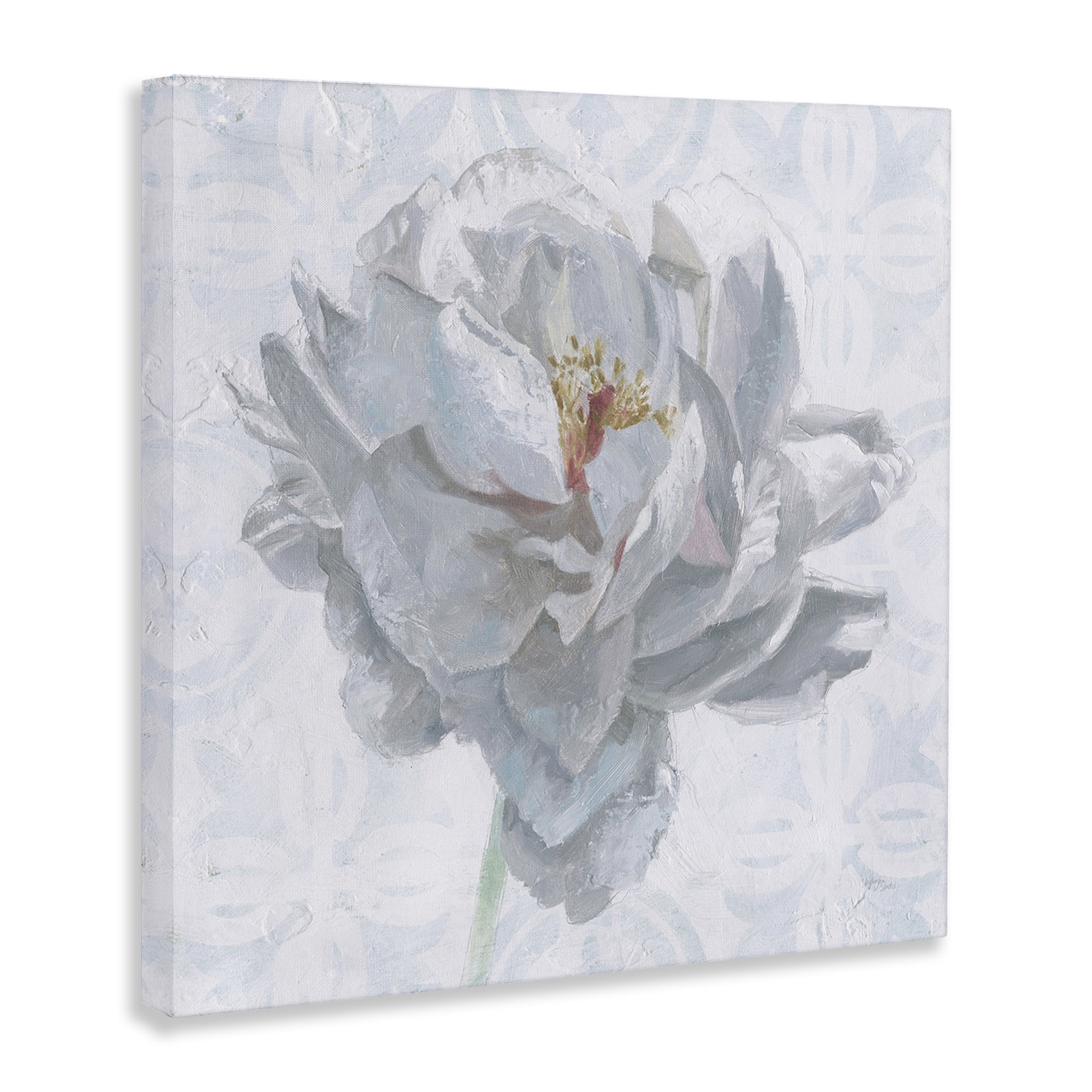 Stupell Industries White Sublime Peony Botanical & Floral Painting Gallery Wrapped Canvas Art Print Wall Art, 24 x 24