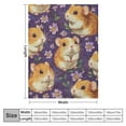 thumbnail image 4 of BCIIG Charming Hamster Flannel Blanket:   Cute Hamsters with Colorful Flowers on a Purple Background, Perfect for Adding a Fun and Whimsical Touch to Your Cozy Space 50x60in, 4 of 6