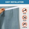 thumbnail image 3 of Turquoize Fantasdecor Linen French Glass Door Curtains for Kitchen Tie Top Blackout 1 Panel，26" X 68" , Stone Blue, 3 of 7