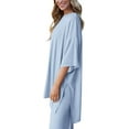 thumbnail image 6 of PRETTYGARDEN Women's 2 Piece Outfits Casual Short Sleeve Pullover Tops and Wide Leg Pants Lounge Sets Tracksuits, 6 of 8