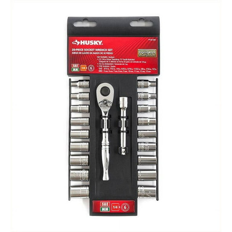 1/4 in. Drive Ratchet SAE/Metric Standard Socket Set (20-Piece) 1/4 in. Drive Ratchet SAE/Metric Standard Socket Set (20-Piece)