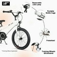 thumbnail image 3 of Glerc 18 inch Kid Bike for 5-9 Years Old with Water Bottle Holder & Headlight & Kickstand for Birthday Gift, White, 3 of 6