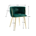 thumbnail image 5 of Tzicr Velvet Dining Chairs Set of 2, Modern Woven Upholstered Dining Chairs with Gold Metal Legs,Luxury Tufted Dining Chairs for Living Room, Bedroom, Kitchen (Green), 5 of 6