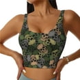 thumbnail image 2 of Lsque Camouflage Skulls Printed Women'S Sports Bra, Compression, Moisture Wicking, High-Impact Sports Bra For Women,Supportive sports bra-, 2 of 9