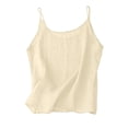 thumbnail image 2 of Only Moment Minimalist Cami amboo hemp Tanks & Camis Women's Sleeveless Short Top Strap Sleeveless Summer 2026 Beige,L, 2 of 7
